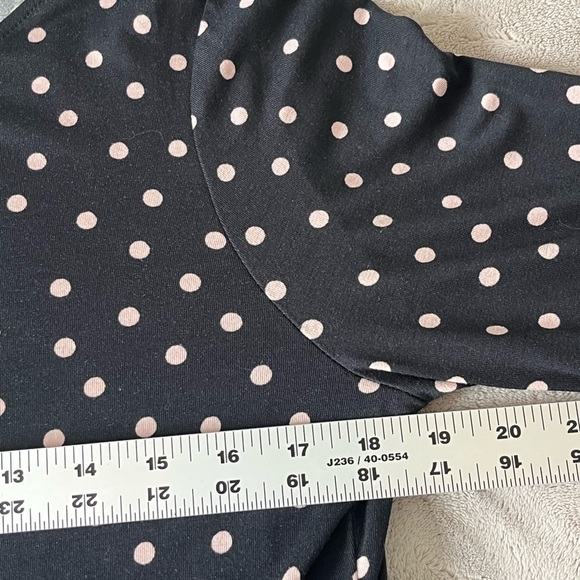 Boden Abigail Black and Pink Polka Dot Long Sleeve Dress Size 10P Jersey Knit - Picture 14 of 16